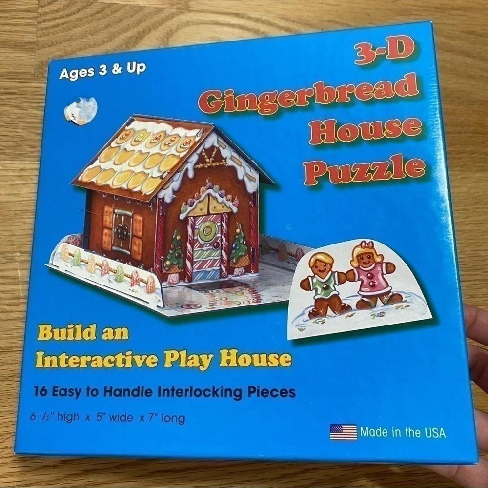 Vintage Ravensburger 3D Gingerbread House Puzzle Interactive Christmas